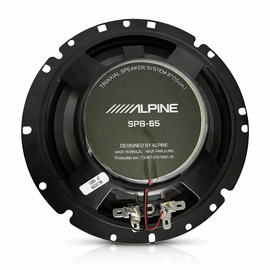 Alpine SPB-65 Bocinas 6.5” Coaxiales de 3 Vías – 150W Máx / 50W RMS, 4Ω – Audio Potente y definido, Ideal para Sistemas de Sonido automotriz de Alta Calidad