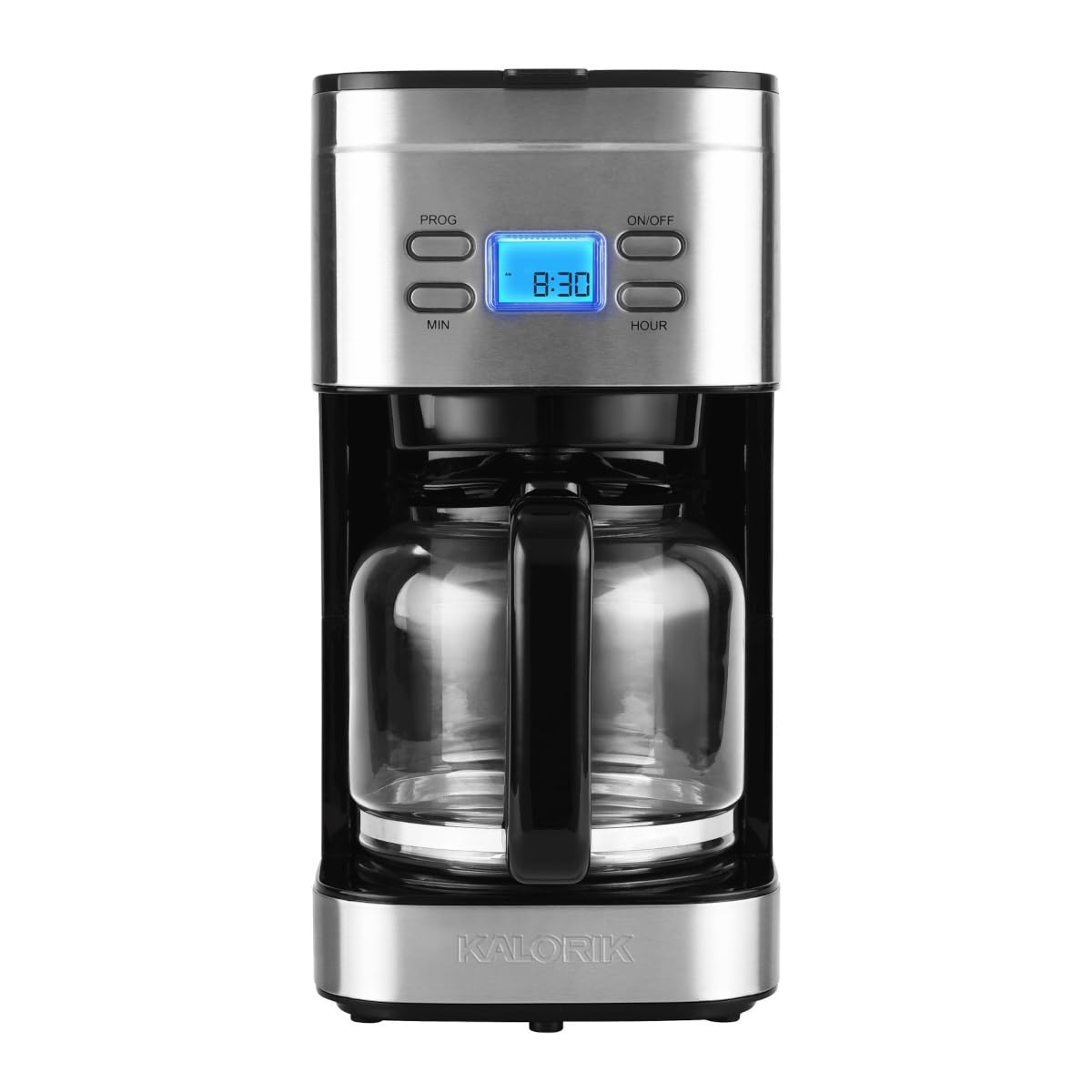 CV Directo Cafetera Electrica con Filtro Permanente 12 Tazas Programable Auto- Brew Kalorik Jarra 1.5 Lts Tecnologia de Goteo Cafeteras Electricas Oficina Hogar Cafe Americano Pantalla Digital LCD