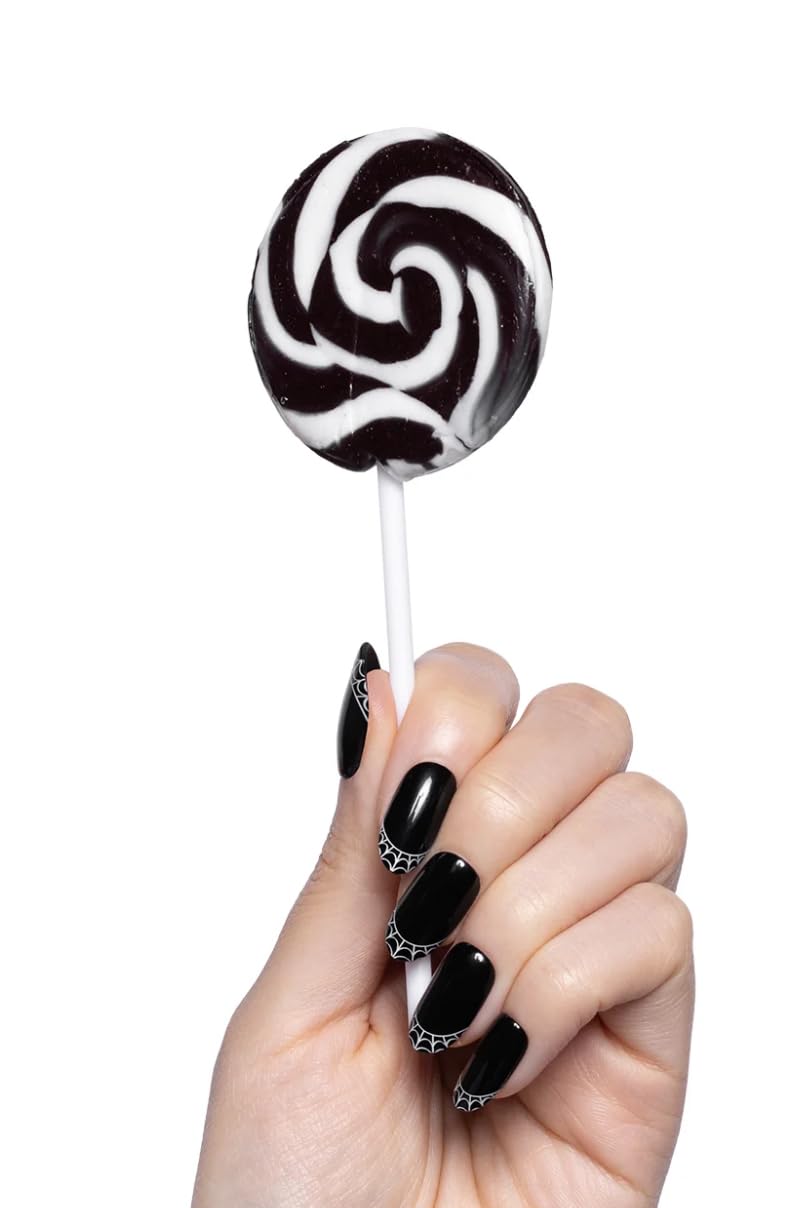 Olive & June Uñas postizas Super Stick Mani | Ovaladas medianas | Sin pegamento | 32 uñas postizas, 16 tamaños, duran hasta 7 días | No tóxicas, fáciles de poner y quitar | No dañan las uñas | Diseño
