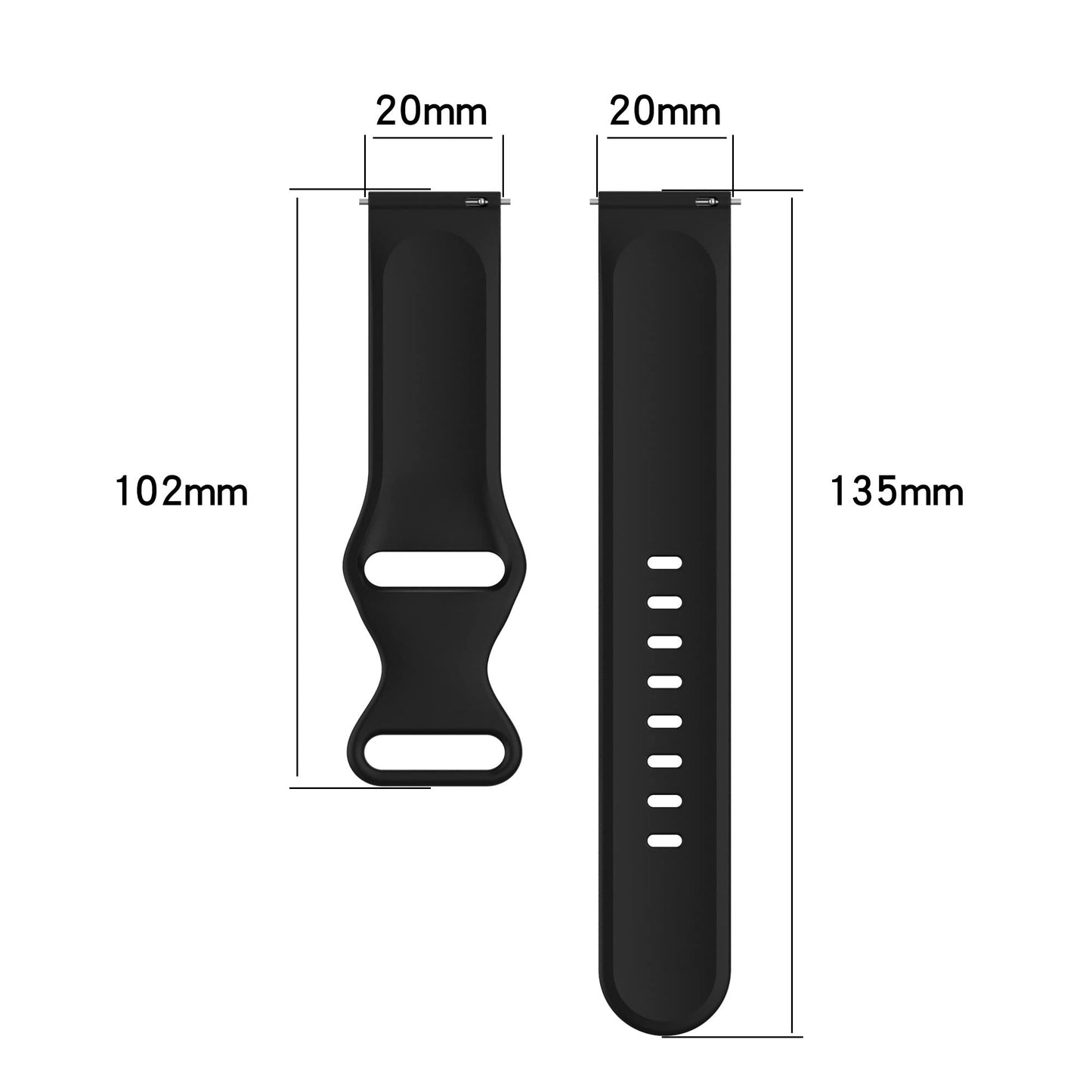 Correa de Silicona 20mm KingFan Compatible con Samsung Galaxy Watch 4 y 5, Active 2, Watch 3 para Hombre y Mujer