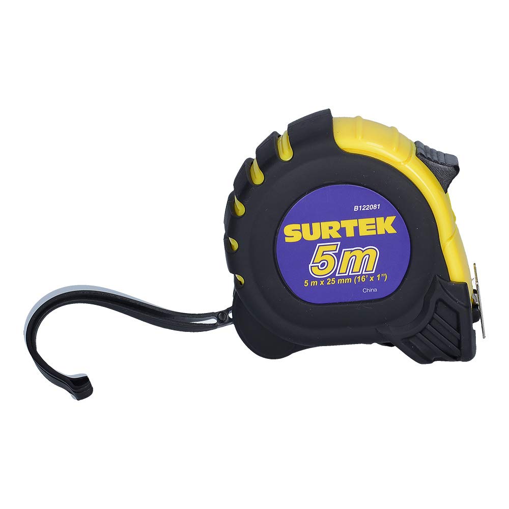 Flexómetro Surtek Amarillo con Carcasa Anti-impacto 5 m