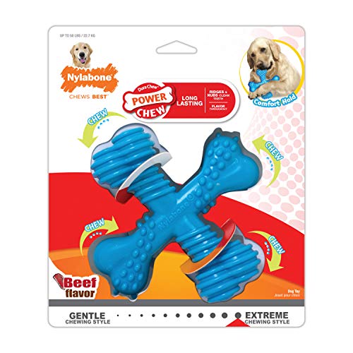 Juguete para Masticar Nylabone Dura Chew "X" Sabor Res para Perro