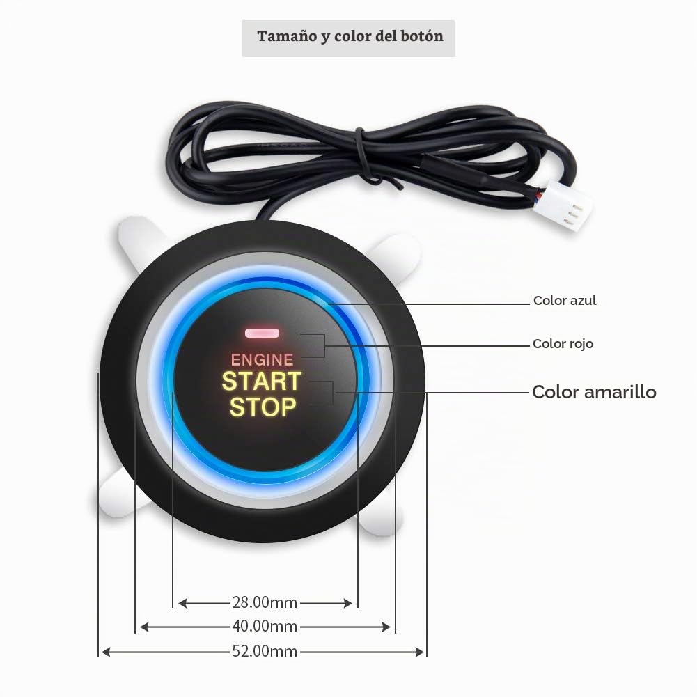 Sistema de Alarma de Auto EASYGUARD EC004 Negro con Arranque por Botón Rfid Smart y Keyless Go para la mayoría de los coches DC12V