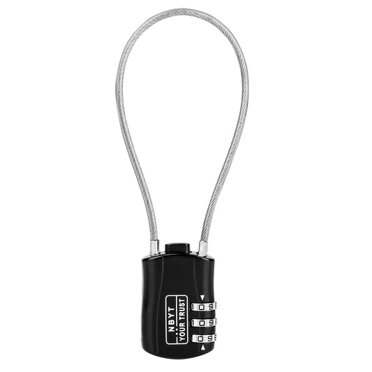 Lawnize - Candado de cable de aleación de zinc con código reiniciable, casco, equipaje, esquí, snowboard, bicicletas, carriola, cerradura de gabinete