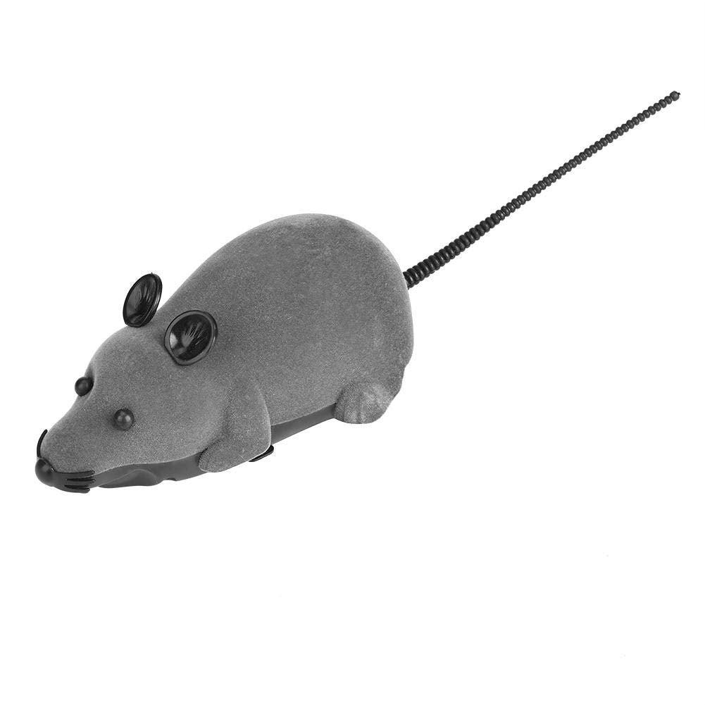Juguetes de los Ratones del Gato, Ratón inalámbrico Divertido de la Novedad de la Rata Flocado Giratorio de Dos vías Juguete del Animal doméstico del Coche del ratón con