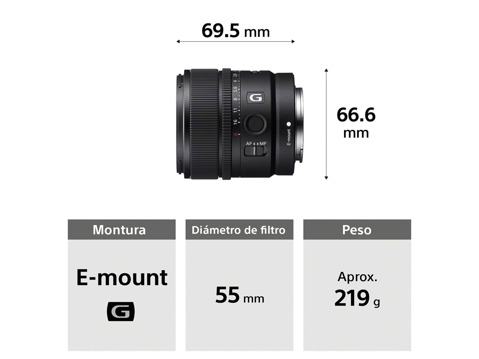 Lente Gran Angular Sony 15mm F1.4 G Montura E APS-C con Estabilizador