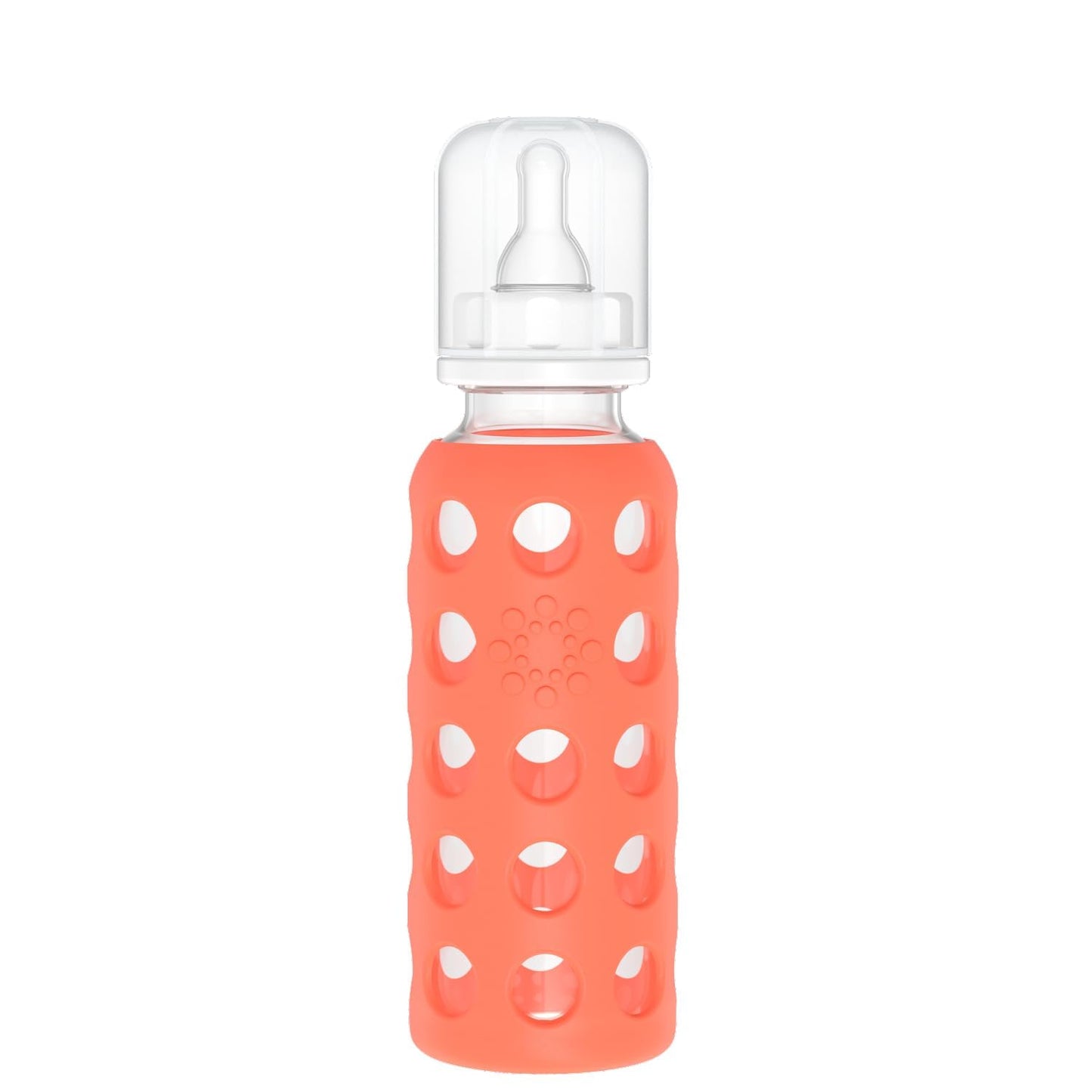 Lifefactory - Biberón de vidrio de 9 onzas con pezón etapa 2 y funda protectora de silicona Papaya (LF110019C4)