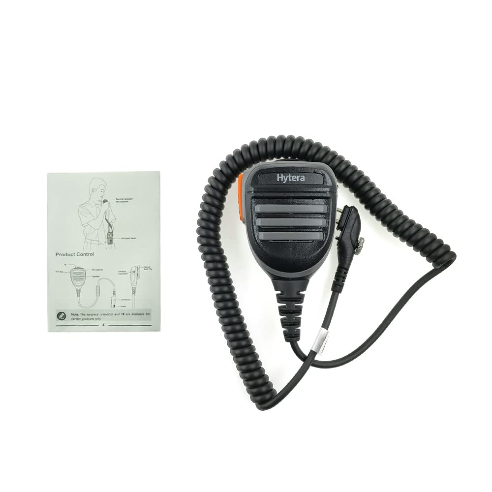 Micrófono Altavoz Portátil ANYSECU Negro IP54 para Radio Bidireccional Hytera