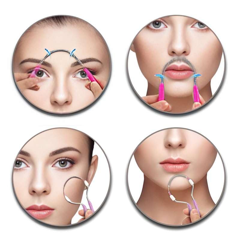 4 piezas depiladora manual con resorte para mujer