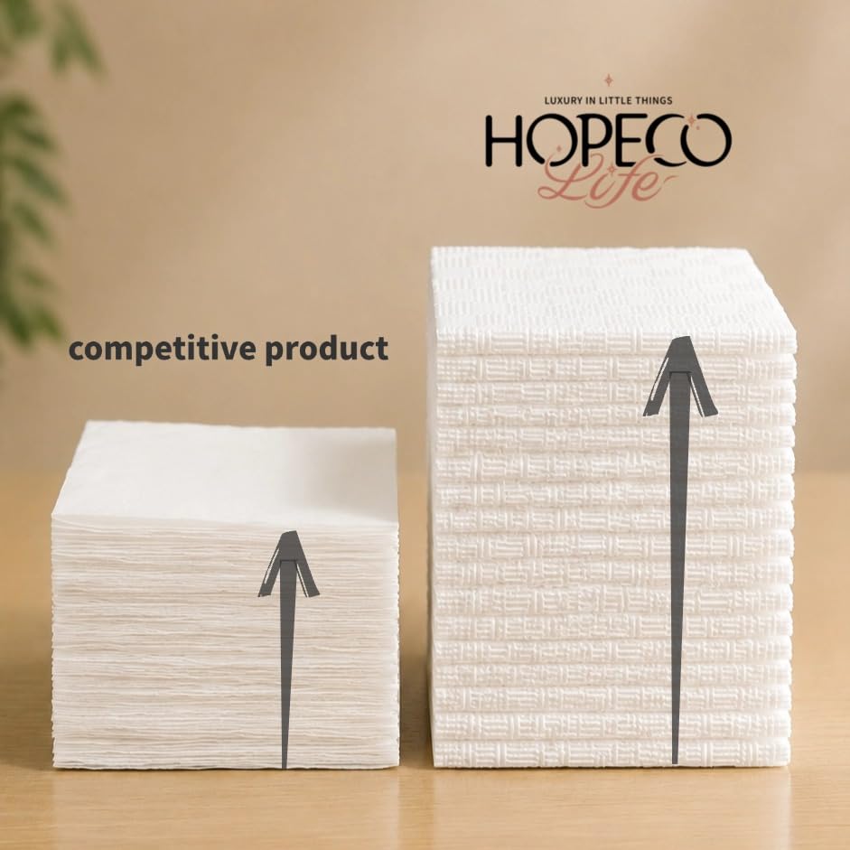 Hopeco Life Toalla facial desechable, paquete suave, 60 unidades, XL, doble uso (colgada y plana), toallitas secas, paños faciales sin pelusa, desmaquillante, toallitas limpiadoras suaves,