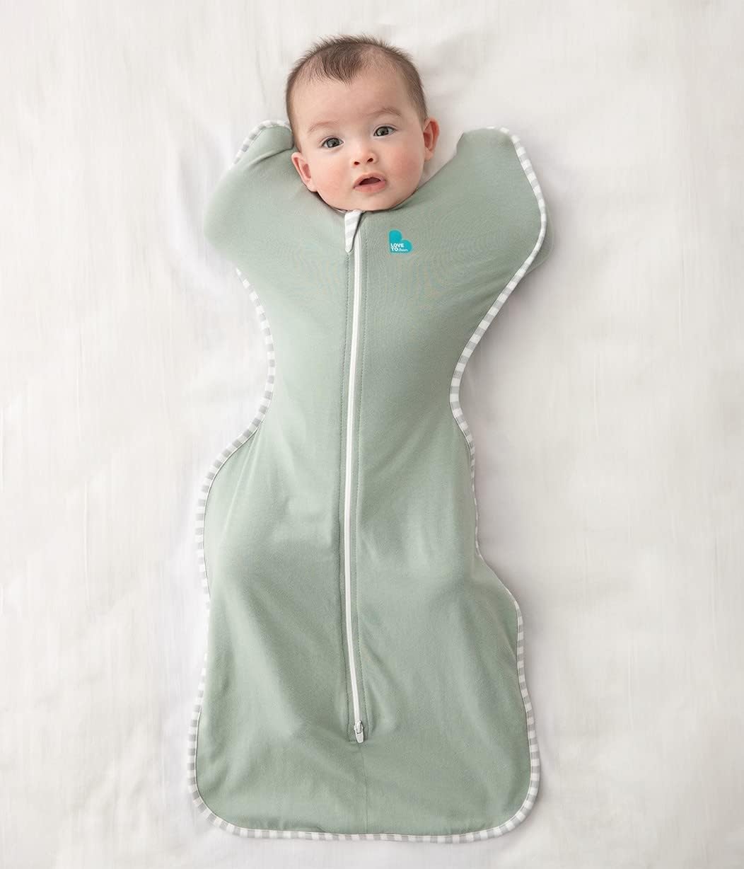 Love to Dream Swaddle UP, Saco para Dormir Bebe Ideal para el Sueño Cómodo - Saquitos para Bebe 3.6-5.9 Kg para Climas de 24°C - 27°C - Costal de Algodón Color Verde Oliva