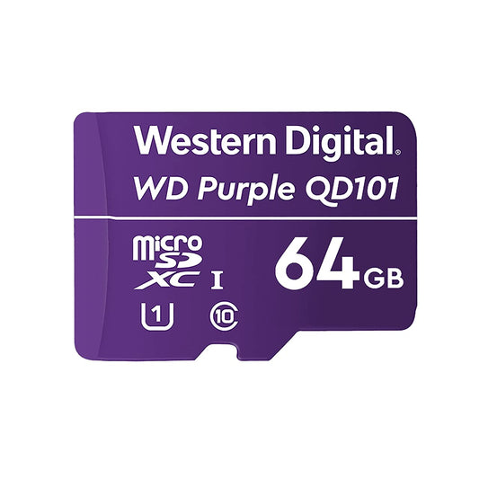 Memoria MicroSDXC Western Digital Purple 64GB Clase 10 U1 para Videovigilancia