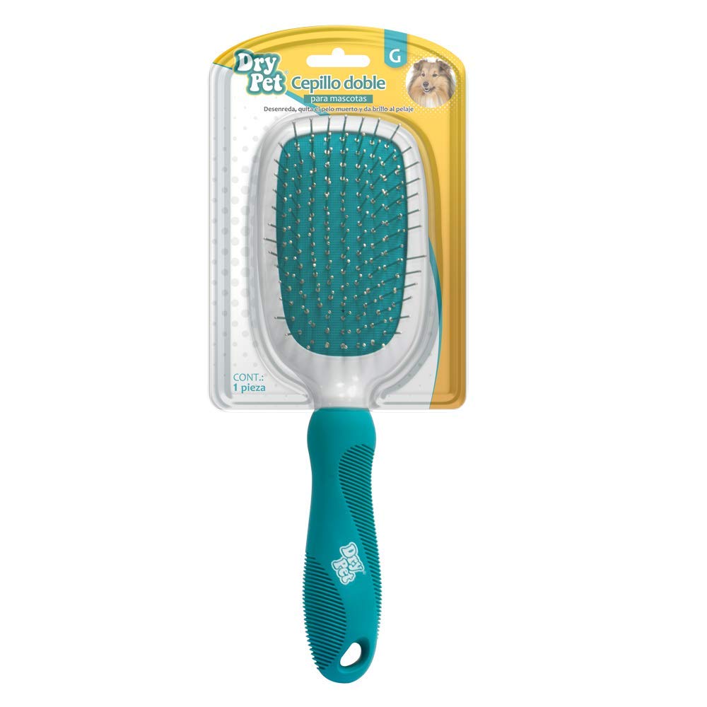 Cepillo Doble Grande Fancypets con Cerdas y Púas de Acero para Perro