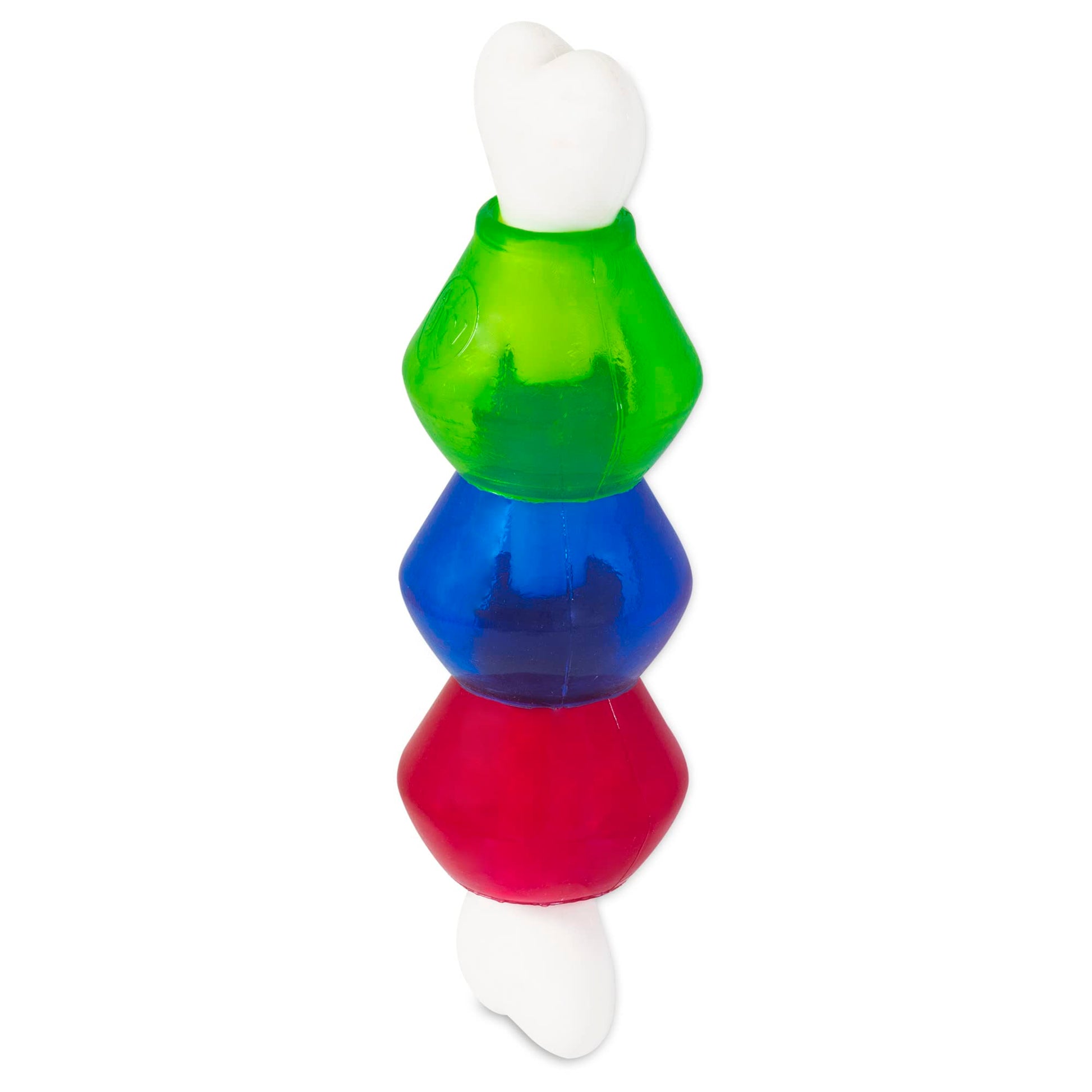 Juguete de Nailon JW Pet Company Grande Hueso Blanco con Vainas Naranja Verde Azul para Mascotas