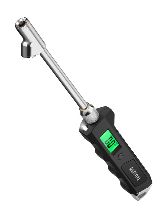 AstroAI Medidor de Presión para Llantas Camiones, Caravanas SUV, Furgonetas, Manómetro Digital de Presión Aire con Doble Rosca, Luz, 230PSI