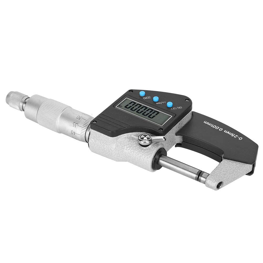 Micrómetro Digital Pantalla Grande Precisión Métrico Externo Imperial 0-25 mm para Medición de Espesor
