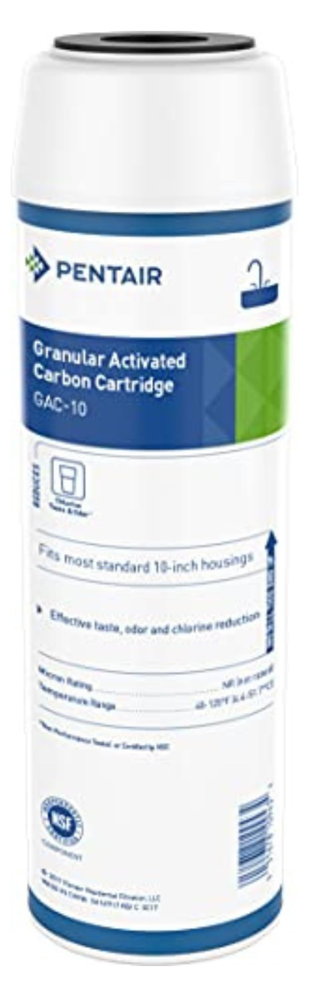 Filtro de Agua Pentek Pentair Azul de Carbono Activado Granular 10 Pulgadas