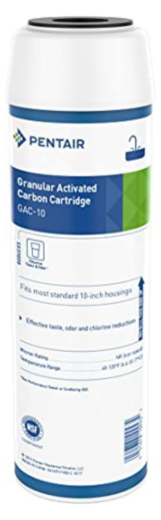 Filtro de Agua Pentek Pentair Azul de Carbono Activado Granular 10 Pulgadas