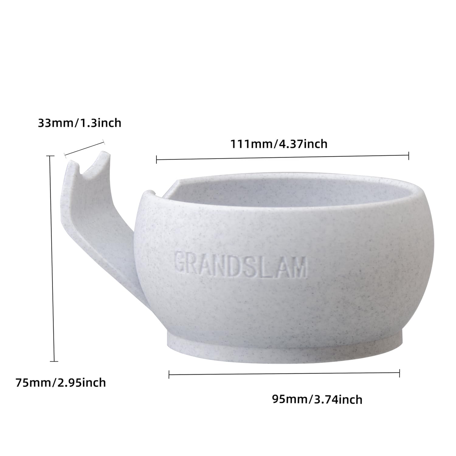 Grandslam - Tazón de afeitar con crestas, taza de afeitar con soporte para brocha, jabón, tazón de afeitar para crema de afeitar y jabón, duradero y mantiene el calor por más tiempo, espuma rica y
