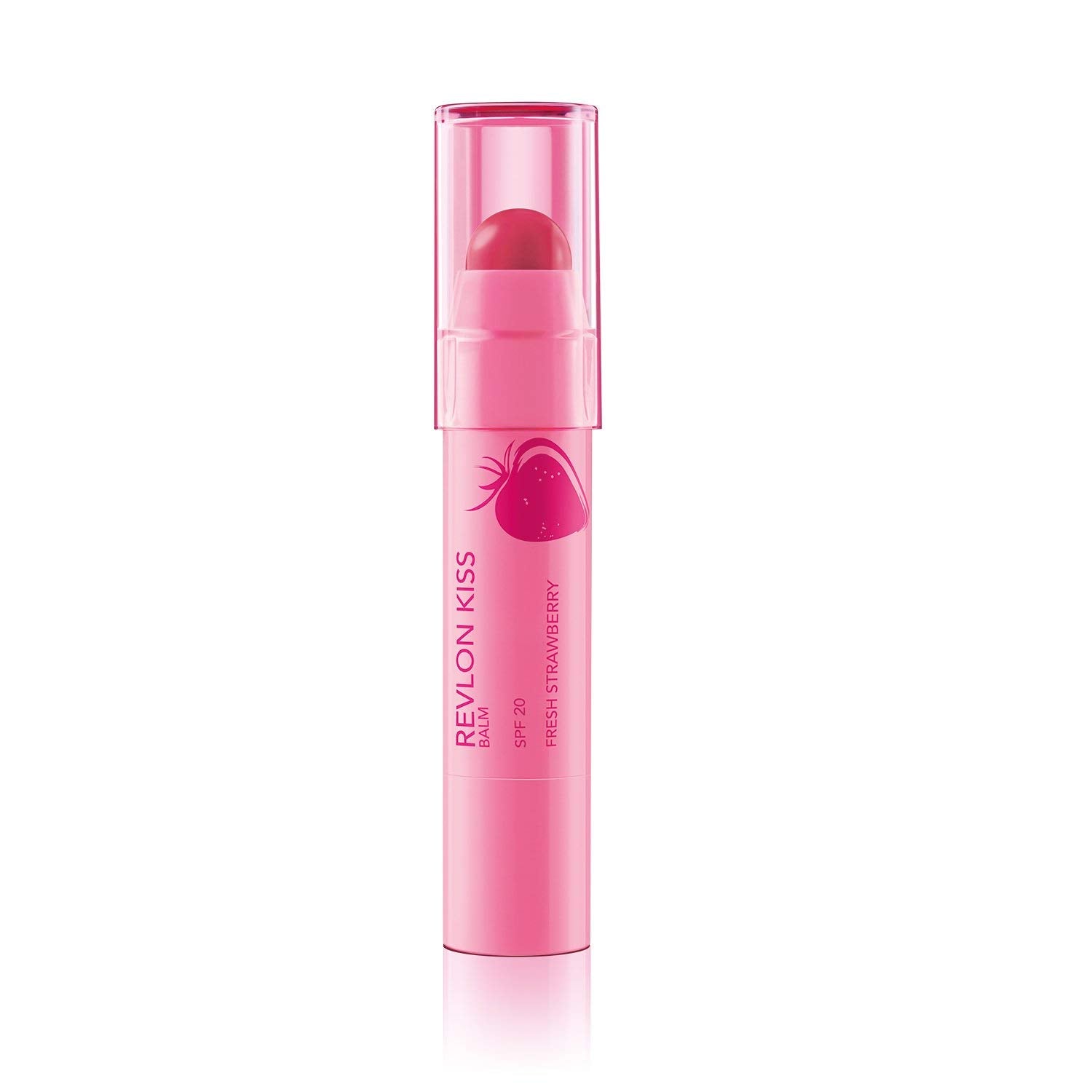 Bálsamo labial de Revlon, bálsamo labial tintado beso, maquillaje facial con hidratación duradera, SPF 20, infundido con aceites de frutas naturales, fresa fresca 025, 0.01 onzas