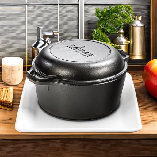 Caserola Lodge con cubiera de sartén y doble función como horno, 4.7 litros