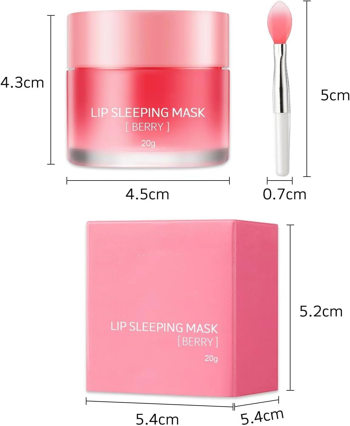 Lip Care Set: 2 Jars of Overnight Lip Mask for Dry, Cracked Lips - 20g