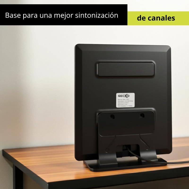 GECKO ELECTRONICS Antena Interior HDTV con Amplificador De Señal / 4k/ 1080p