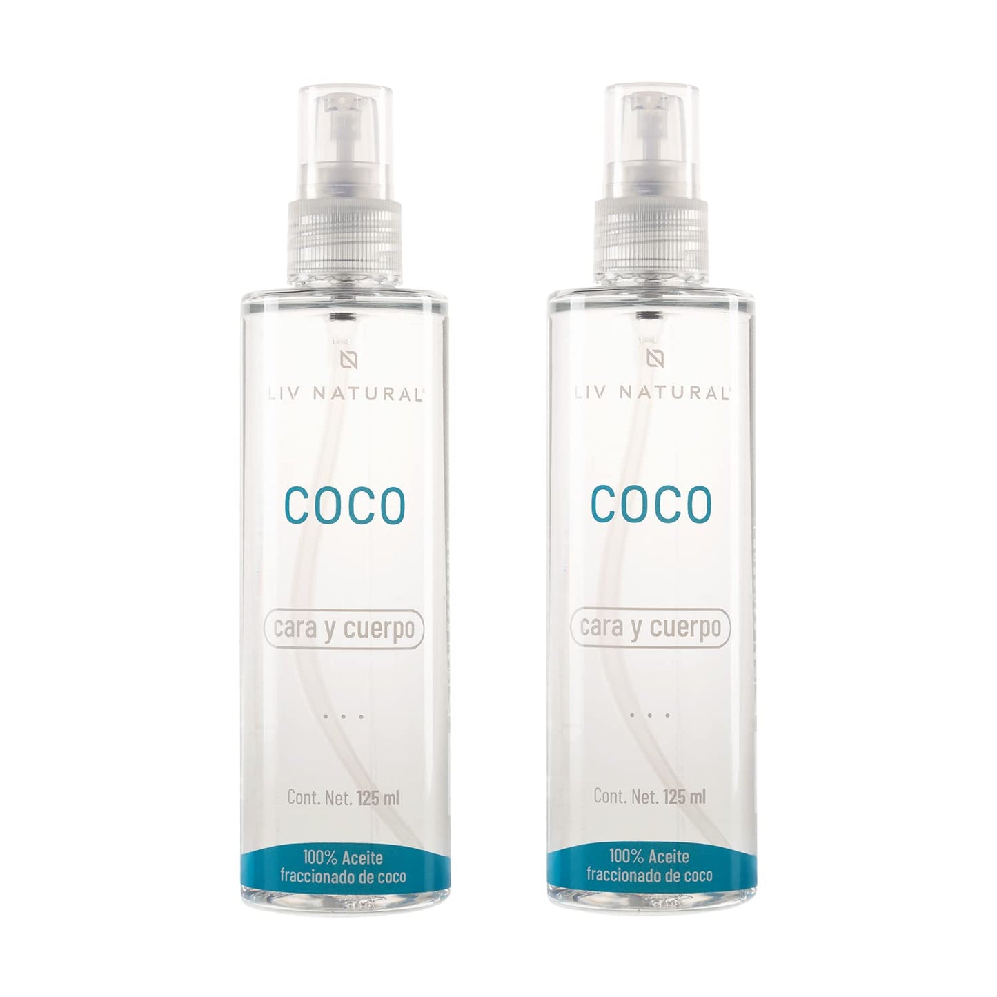 LIV NATURAL Set de 2 Aceites de Coco Fraccionado 125 ml cada uno.