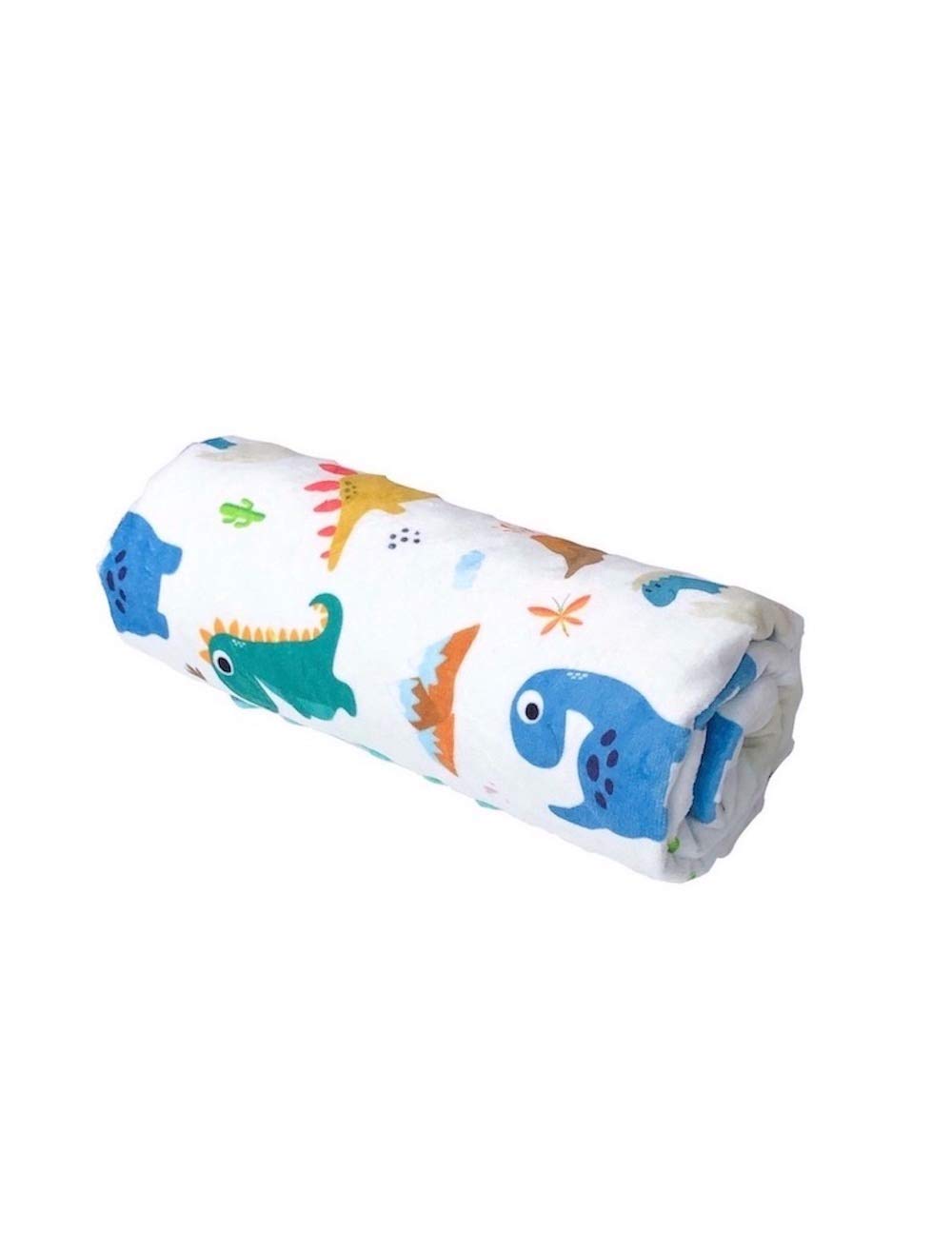 BUTTZO - Cobija para niños y niñas pequeños, bebés, recién nacidos de doble capa, suave, de felpa con respaldo punteado; regalo para baby shower (diseño de dinosaurio verde, de 30 x 40 pulgadas)