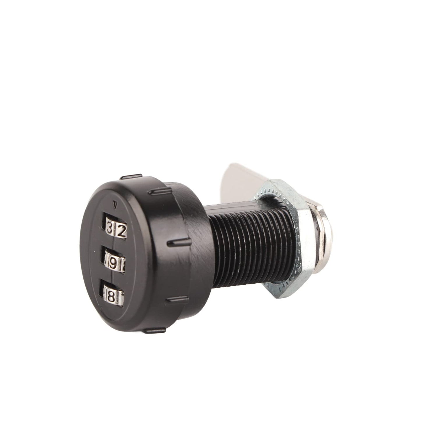 Cerradura codificada Combinación de código de 3 dígitos Plata Aleación de zinc Conveniente Cam Contraseña Cerradura Gabinete Cajón Armario Seguridad Codificación Cerradura(L=30.5 19~23mm柜厚)