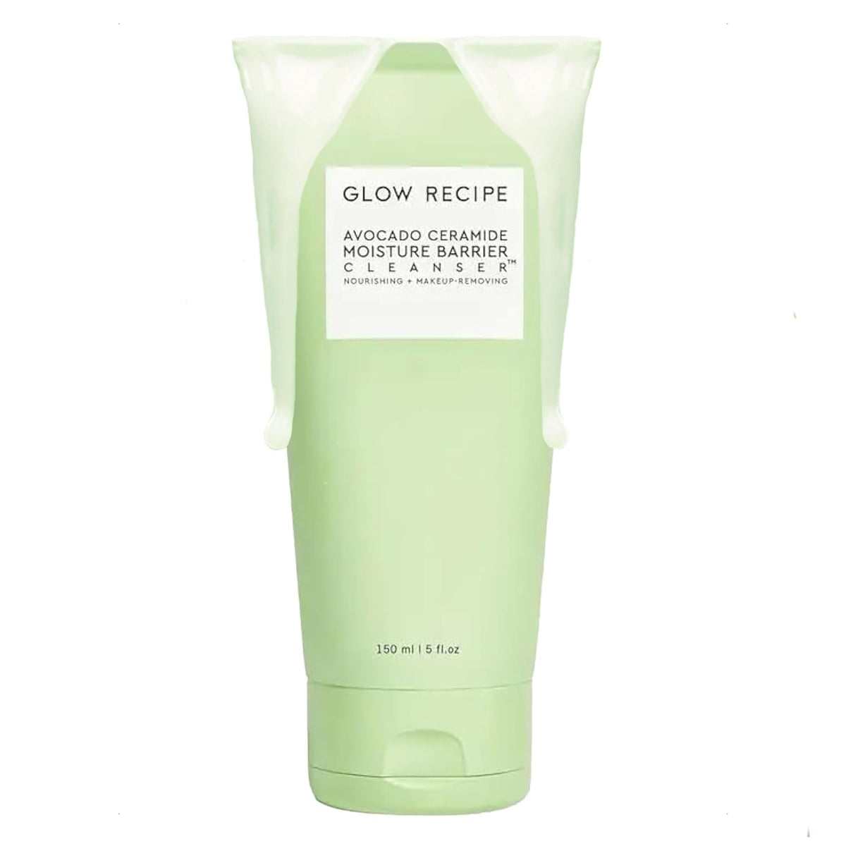 Glow Recipe Avocado Cleanser - Limpiador facial con barrera de humedad y ceramida de aguacate, limpiador facial hidratante para piel seca, removedor de maquillaje diario y lavado facial suave con aceite de aguacate para reparación de barreras cutáneas (5.
