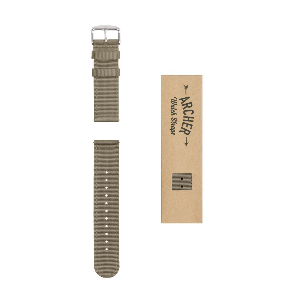 Correa de Reloj Archer Nailon Caqui Liberación Rápida 18mm