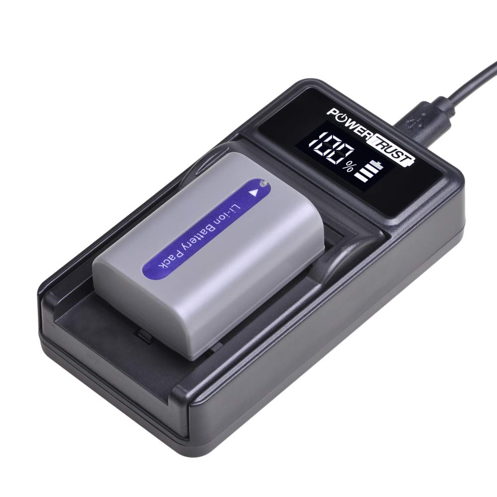 Batería y Cargador USB LED PowerTrust Negro para Sony NP-FP50
