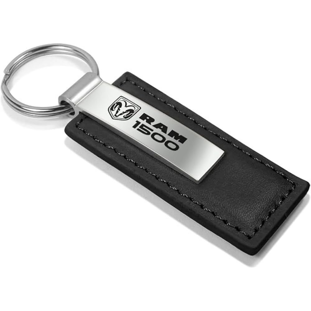 Au-TOMOTIVE GOLD, INC. Llavero de piel negro con licencia oficial para Ram 1500, Negro -, 1, Moderno