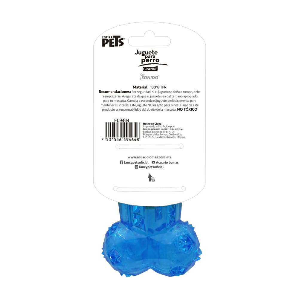 Juguete Prisma Fancy Pets Azul con Sonido Tamaño Grande para Perro