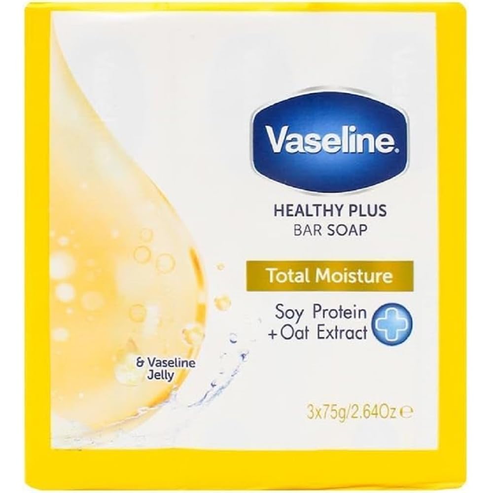 Vaseline- Jabón en barra Healthy Plus Total Moisture - 3 x 75 gramos
