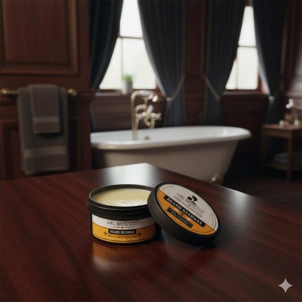 MEL BROS CO. - CERA DE ABEJA 3 OZ/Moldea y Suaviza Barba y Bigote 100% Ingredientes Naturales
