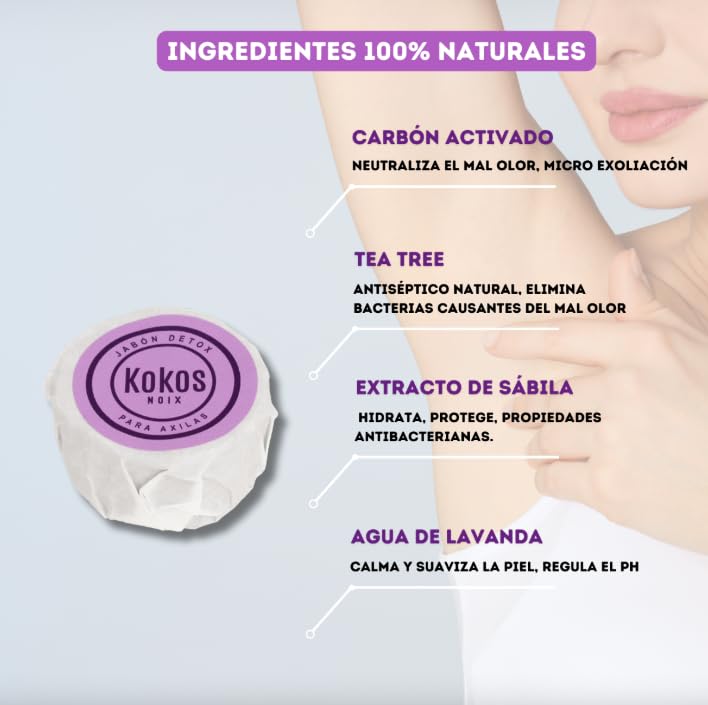 KOKOS | Jabón Detox | Carbón Activado Y Tea Tree | 55 G