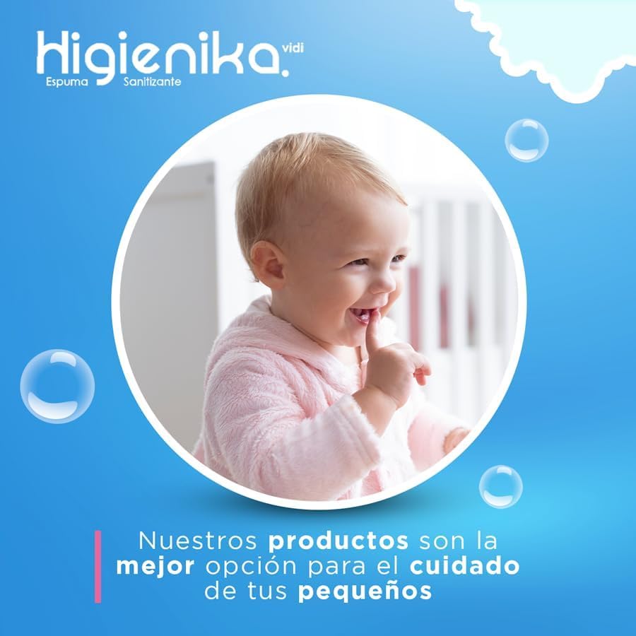 HIGIENIKA - Higiene instantánea sin enjuague - Jabón antibacterial SIN alcohol, espuma baño en seco para personas en cama, elimina olores y bacterias (250 ml)