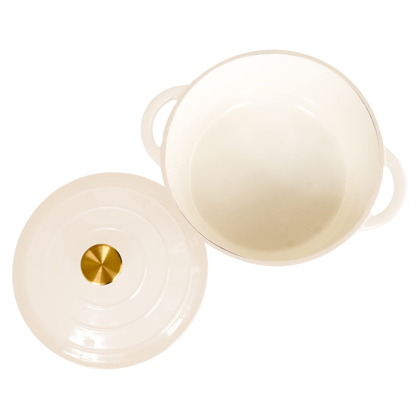 Lexi Home - Olla para horno holandesa esmaltada de hierro fundido con tapa, 2.8 cuartos de galón, sartén, servidor de pasta, olla superior de estufa, plato para pan de masa madre, pollo de cocción