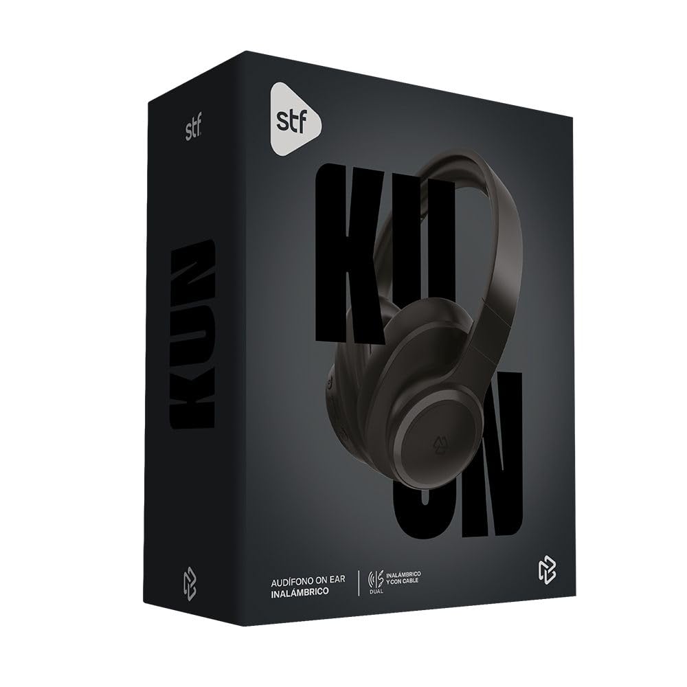 Audífonos de Diadema STF Negro Conexión Inalámbrica y Alámbrica con Micrófono Incorporado