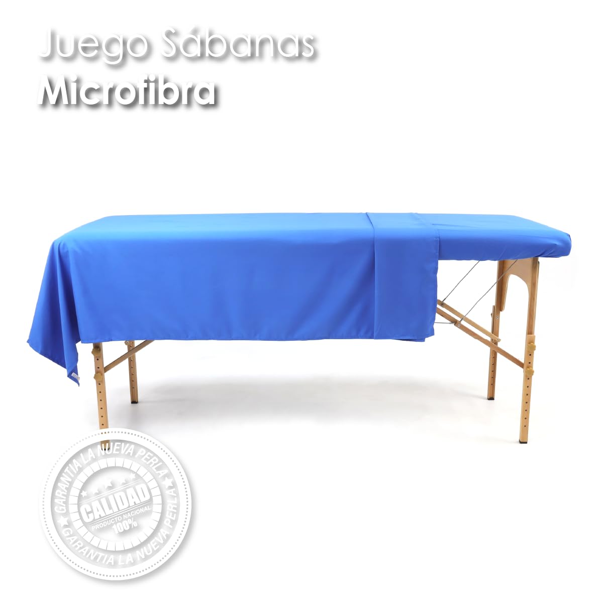 La Nueva Perla Juego Sabana Camilla Masaje Spa Exploracion Microfibra Color (Azul Rey, 1 Juego (2 Piezas))