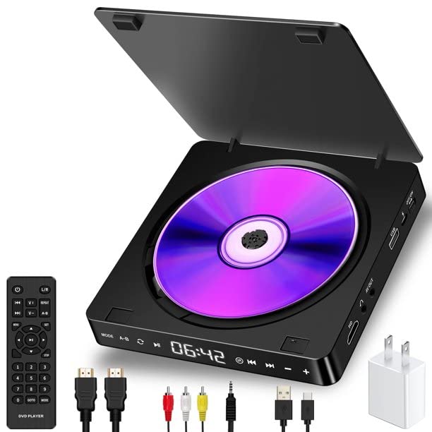 Reproductor de DVD Portátil Multifunción HDMI AV USB de Todas las Regiones