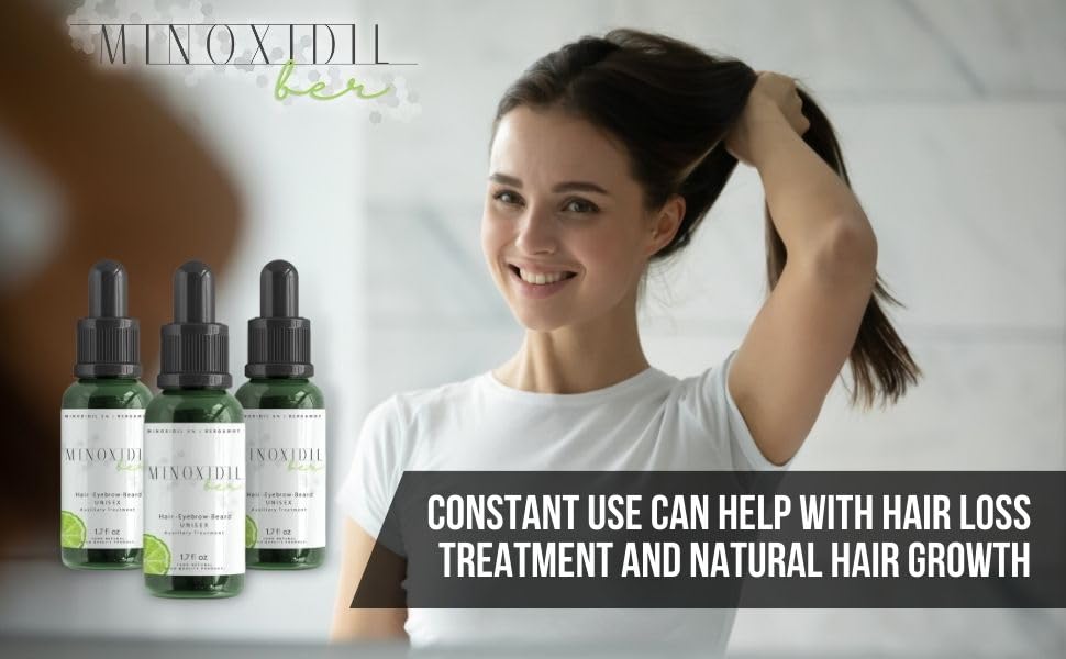 Tratamiento para Barba y Cabello Minoxidil MINOXIDILBER Bergamota Concentrado Set 2 Botellas