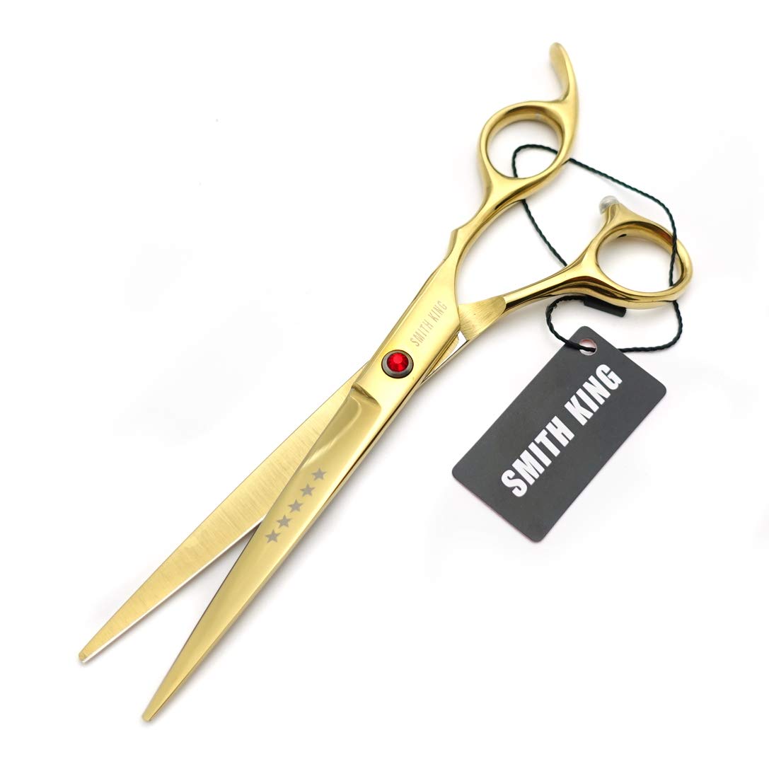 Juego de tijeras profesionales de corte de pelo con maquinilla de afeitar de 6.0/7.0 pulgadas, Dorado, 7.0 Inch
