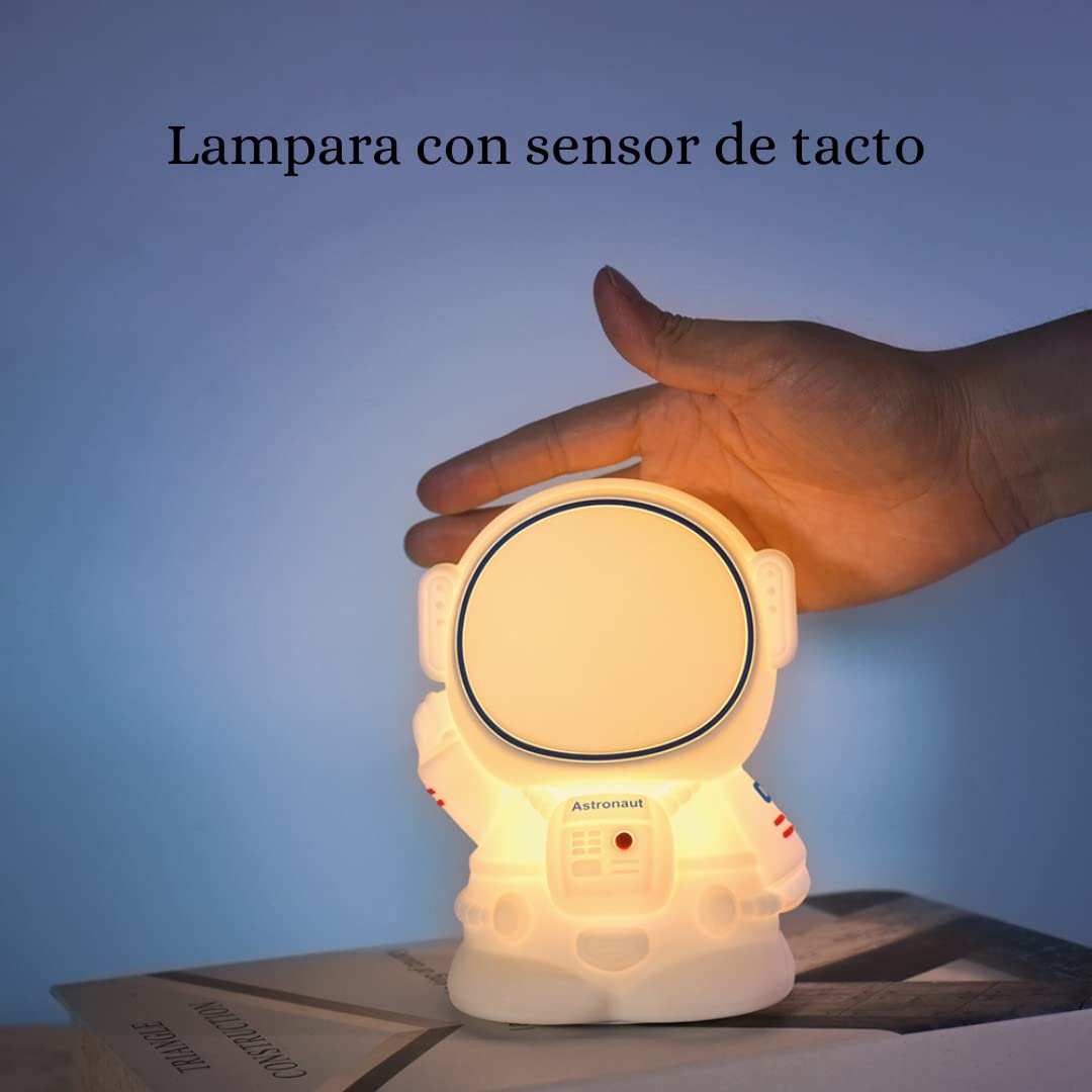 Fuwu, astronauta proyector de galaxias y estrellas, 3 filminas diferentes para proyectar con sonido incluida, lampara proyector de estrellas. (Proyector Blanco)