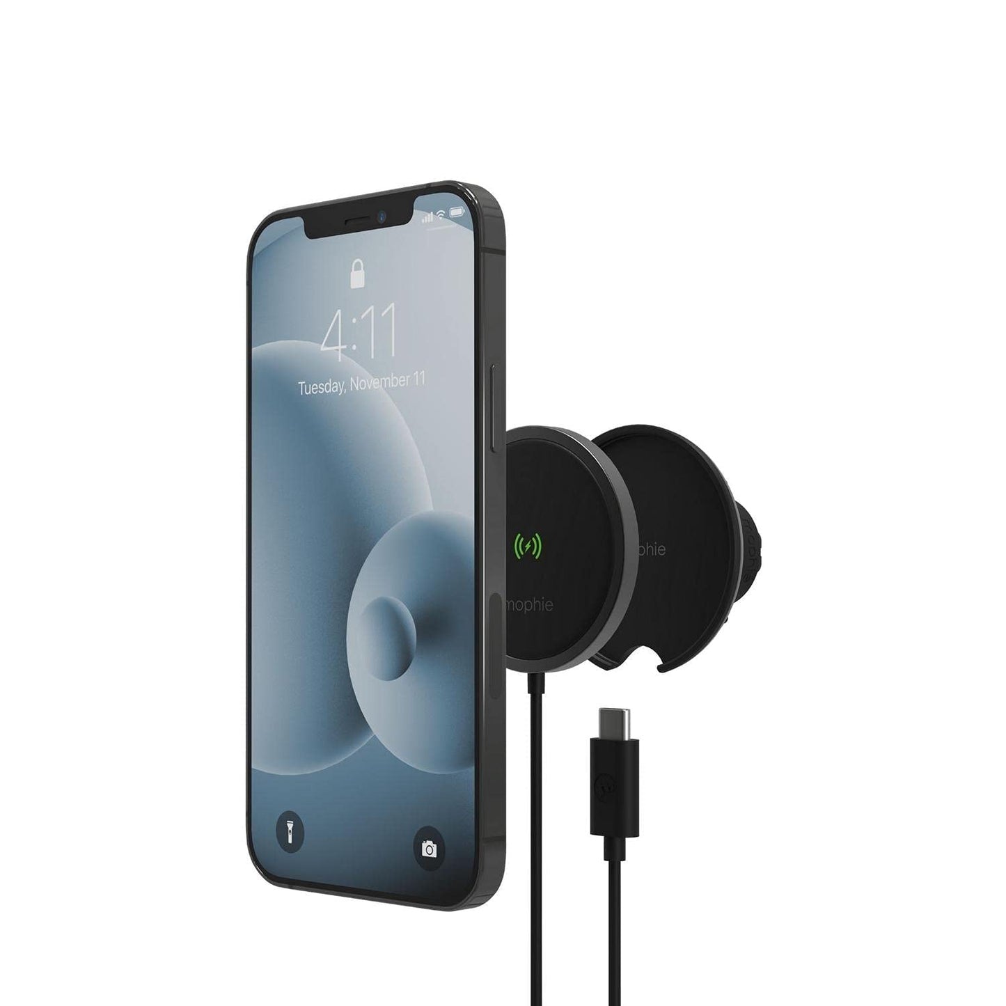 Mophie Snap+ Cargador Universal de Montaje de ventilación inalámbrico, Carga de 15 W, posicionamiento magnético para una colocación precisa, operación con una Sola Mano, Compatible con Magsafe para