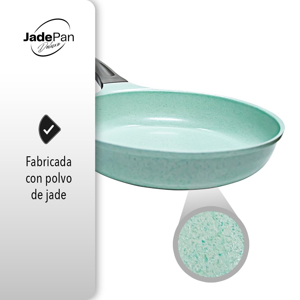 Jadepan Deluxe, Juego de 2 saretenes antihaderentes, Recubrimiento de cerámica Jade