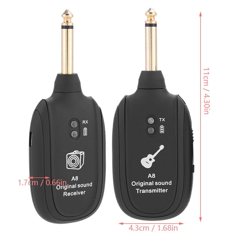 Transmisor Receptor Inalámbrico VBESTLIFE Guitarra Recargable USB 4 Canales Batería Incorporada