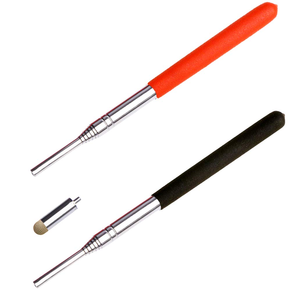 Puntero telescópico para profesores, puntero de enseñanza para aula, puntero retráctil de metal de longitud extendida de 39 pulgadas, puntero de pizarrón blanca de presentación de mano (negro + rojo esmerilado)